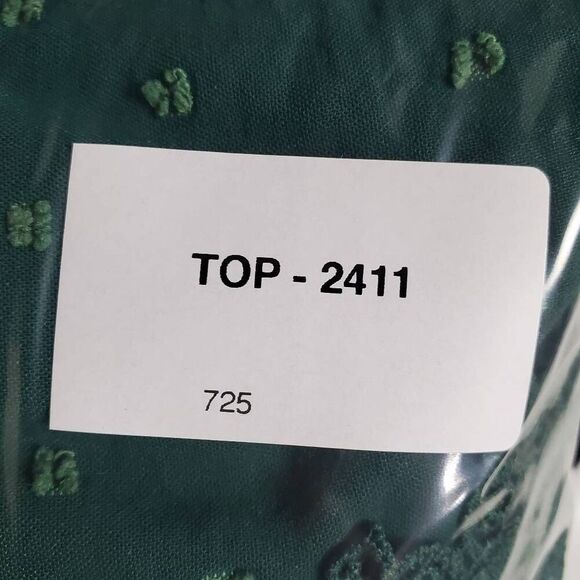 Green Lace Trim Surplice V-Neck Blouse Size 2XL - Picture 6 of 6